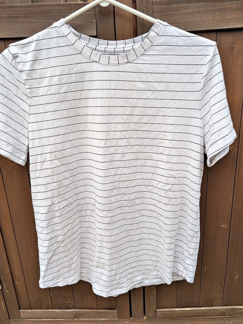 lululemon Striped Short Sleeve Tee in White Like New